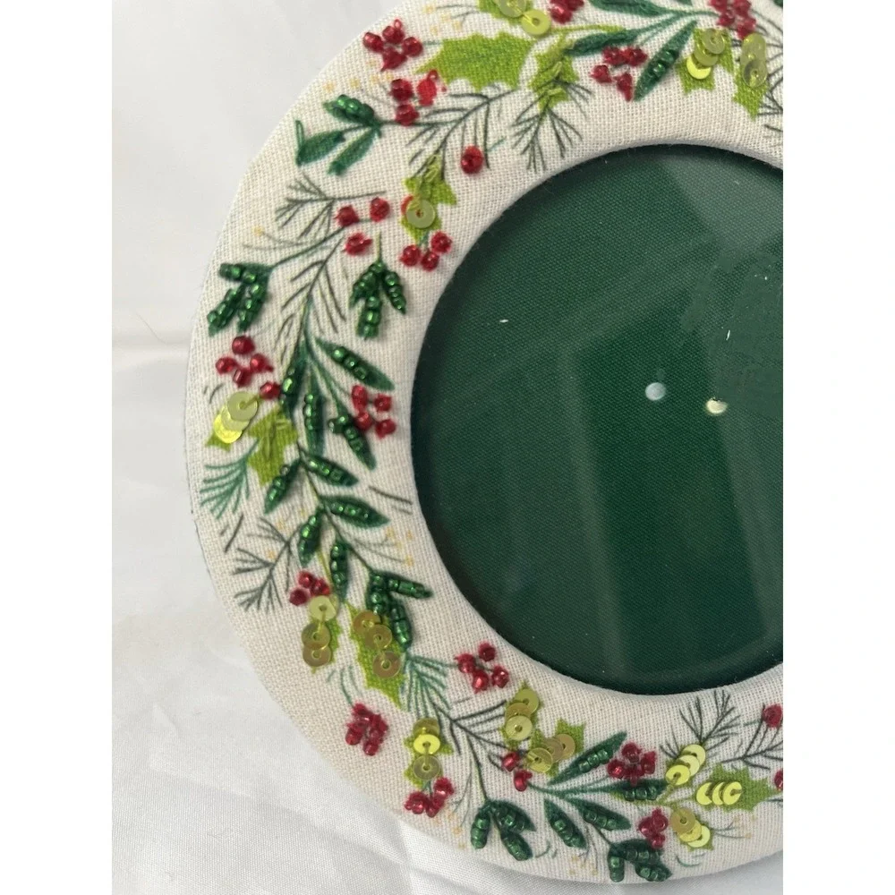 Christmas Round Photo Frame‎ 6x6 Holiday Picture Decor